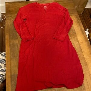 Cacique 14/16 Red Long Sleeve Nightgown